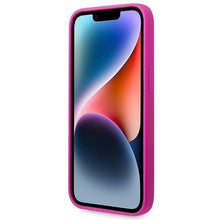 Заредете изображение във визуализатора на галерията – Original Case GUESS Silicone Vintage Gold Logo GUHCP14SSLSMF for Iphone 14 fuchsia
