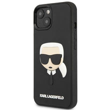 Заредете изображение във визуализатора на галерията – Original Pouch KARL LAGERFELD 3D Rubber Karl`s Head hardcase KLHCP14MKH3DBK for Iphone 14 Plus Black
