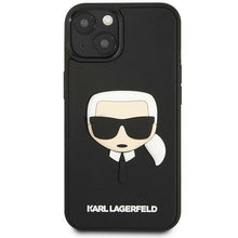 Заредете изображение във визуализатора на галерията – Original Pouch KARL LAGERFELD 3D Rubber Karl`s Head hardcase KLHCP14MKH3DBK for Iphone 14 Plus Black
