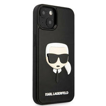 Заредете изображение във визуализатора на галерията – Original Pouch KARL LAGERFELD 3D Rubber Karl`s Head hardcase KLHCP14MKH3DBK for Iphone 14 Plus Black
