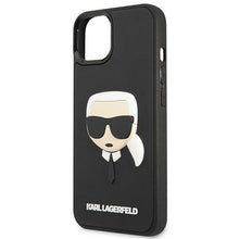 Заредете изображение във визуализатора на галерията – Original Pouch KARL LAGERFELD 3D Rubber Karl`s Head hardcase KLHCP14SKH3DBK for Iphone 14 Black
