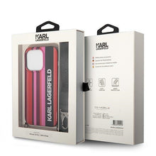 Заредете изображение във визуализатора на галерията – Original Pouch KARL LAGERFELD Color Stripes Strap KLHCP14LSTSTP for Iphone 14 Pro pink
