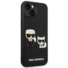 Заредете изображение във визуализатора на галерията – Original Pouch KARL LAGERFELD Karl Choupette Ikonik 3D KLHCP14S3DRKCK for Iphone 14 black
