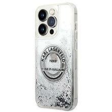 Заредете изображение във визуализатора на галерията – Original KARL LAGERFELD Case Liquid Glitter RSG KLHCP14LLCRSGRS for Iphone 14 Pro silver
