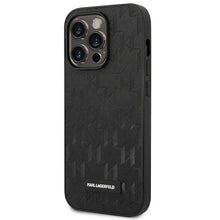 Заредете изображение във визуализатора на галерията – Original KARL LAGERFELD Case Saffiano Mono Metal Logo KLHCP14XSAKLHPK for Iphone 14 Pro Max black
