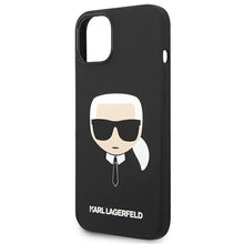 Заредете изображение във визуализатора на галерията – Original Pouch KARL LAGERFELD Silicone Karl`s Head Magsafe KLHMP14SSLKHBK for Iphone 14 Black
