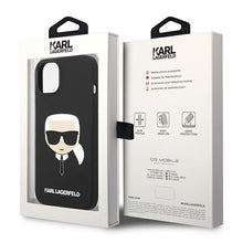 Заредете изображение във визуализатора на галерията – Original Pouch KARL LAGERFELD Silicone Karl`s Head Magsafe KLHMP14SSLKHBK for Iphone 14 Black
