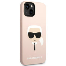 Заредете изображение във визуализатора на галерията – Original Pouch KARL LAGERFELD Silicone Karl`s Head Magsafe KLHMP14SSLKHLP for Iphone 14 Light pink
