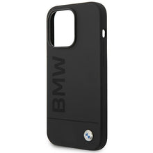 Заредете изображение във визуализатора на галерията – Original Case BMW Silicone Signature Logo Magsafe BMHMP14LSLBLBK for Iphone 14 Pro Black
