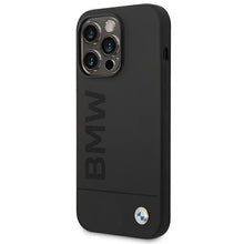 Заредете изображение във визуализатора на галерията – Original Case BMW Silicone Signature Logo Magsafe BMHMP14XSLBLBK for Iphone 14 Pro Max Black
