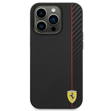 Заредете изображение във визуализатора на галерията – Original FERRARI Case Carbon FEHCP14LAXBK for Iphone 14 Pro Black
