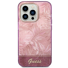 Заредете изображение във визуализатора на галерията – Original Case GUESS 4G Jungle Collection GUHCP14LHGJGHP for Iphone 14 Pro Pink
