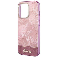 Заредете изображение във визуализатора на галерията – Original Case GUESS 4G Jungle Collection GUHCP14LHGJGHP for Iphone 14 Pro Pink

