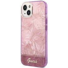 Заредете изображение във визуализатора на галерията – Original Case GUESS 4G Jungle Collection GUHCP14SHGJGHP for Iphone 14 Pink
