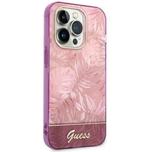 Заредете изображение във визуализатора на галерията – Original Case GUESS 4G Jungle Collection GUHCP14XHGJGHP for Iphone 14 Pro Max Pink
