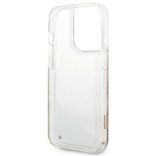 Заредете изображение във визуализатора на галерията – Original Case GUESS Paisley Liquid Glitter Hardcase GUHCP14XLFLSD for Iphone 14 Pro Max Gold
