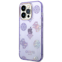 Заредете изображение във визуализатора на галерията – Original Case GUESS Peony Glitter GUHCP14LHTPPTL for Iphone 14 Pro Lilac

