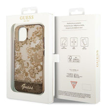 Заредете изображение във визуализатора на галерията – Original Case GUESS Porcelain Collection GUHCP14SHGPLHC for Iphone 14 gold
