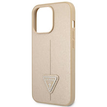Заредете изображение във визуализатора на галерията – Original Case GUESS Saffiano Triangle Logo GUHCP14LPSATLE for Iphone 14 Pro Beige
