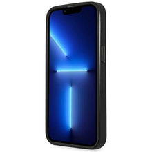 Заредете изображение във визуализатора на галерията – Original Case GUESS Saffiano Triangle Logo GUHCP14LPSATLK for Iphone 14 Pro Black
