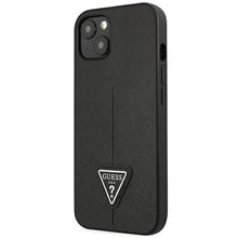 Заредете изображение във визуализатора на галерията – Original Case GUESS Saffiano Triangle Logo GUHCP14MPSATLK for Iphone 14 Plus Black
