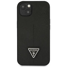 Заредете изображение във визуализатора на галерията – Original Case GUESS Saffiano Triangle Logo GUHCP14SPSATLK for Iphone 14 Black
