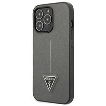 Заредете изображение във визуализатора на галерията – Original Case GUESS Saffiano Triangle Logo GUHCP14XPSATLG for Iphone 14 Pro Max Silver
