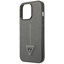 Заредете изображение във визуализатора на галерията – Original Case GUESS Saffiano Triangle Logo GUHCP14XPSATLG for Iphone 14 Pro Max Silver
