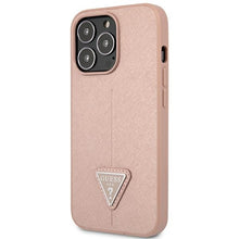 Заредете изображение във визуализатора на галерията – Original Case GUESS Saffiano Triangle Logo GUHCP14XPSATLP for Iphone 14 Pro Max Pink
