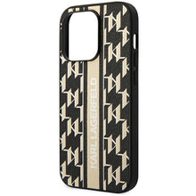Заредете изображение във визуализатора на галерията – Original Pouch KARL LAGERFELD Monogram Stripe KLHCP14LPGKLSKW do Iphone 14 Pro Brown
