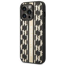 Заредете изображение във визуализатора на галерията – Original Pouch KARL LAGERFELD Monogram Stripe KLHCP14XPGKLSKW do Iphone 14 Pro Max Brown

