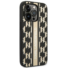 Заредете изображение във визуализатора на галерията – Original Pouch KARL LAGERFELD Monogram Stripe KLHCP14XPGKLSKW do Iphone 14 Pro Max Brown
