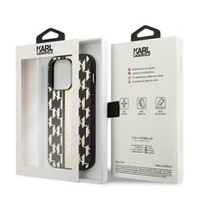 Заредете изображение във визуализатора на галерията – Original Pouch KARL LAGERFELD Monogram Stripe KLHCP14XPGKLSKW do Iphone 14 Pro Max Brown
