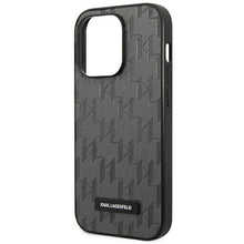 Заредете изображение във визуализатора на галерията – Original KARL LAGERFELD Case Saffiano Mono Metal Logo KLHCP14XSAKLHPG for Iphone 14 Pro Max grey
