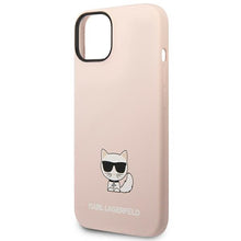 Заредете изображение във визуализатора на галерията – Original KARL LAGERFELD Case Silicone Choupette Body KLHCP14MSLCTPI for Iphone 14 Plus light pink
