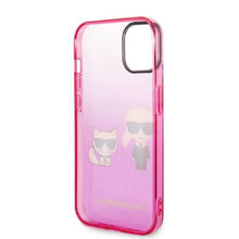 Заредете изображение във визуализатора на галерията – Original Pouch KARL LAGERFELD Gradient Ikonik KarlChoupette KLHCP14MTGKCP for Iphone 14 Plus pink
