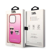 Заредете изображение във визуализатора на галерията – Original Pouch KARL LAGERFELD Gradient Ikonik KarlChoupette KLHCP14LTGKCP for Iphone 14 Pro pink
