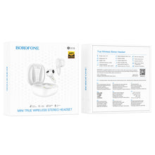 Заредете изображение във визуализатора на галерията – Borofone TWS Bluetooth Earphones BW18 Initial Sound White
