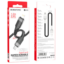 Заредете изображение във визуализатора на галерията – Borofone Cable BU35 Influence - Type C to Lightning - PD 20W 1,2 metres black
