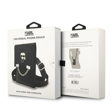 Заредете изображение във визуализатора на галерията – Original KARL LAGERFELD Handbag Ikonik Karl Chain KLWBSAIPCK black
