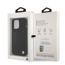 Заредете изображение във визуализатора на галерията – Original Case BMW Silicone Signature Logo Magsafe BMHMP13LSLBLBK for Iphone 13 Pro Black
