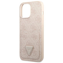Заредете изображение във визуализатора на галерията – Original Case GUESS 4G Triangle Logo Cardslot GUHCP13LP4TPP for Iphone 13 Pro Pink
