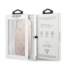 Заредете изображение във визуализатора на галерията – Original Case GUESS 4G Triangle Logo Cardslot GUHCP13LP4TPP for Iphone 13 Pro Pink
