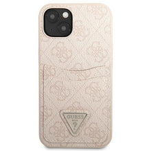 Заредете изображение във визуализатора на галерията – Original Case GUESS 4G Triangle Logo Cardslot GUHCP13MP4TPP for Iphone 13 Pink
