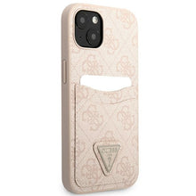 Заредете изображение във визуализатора на галерията – Original Case GUESS 4G Triangle Logo Cardslot GUHCP13MP4TPP for Iphone 13 Pink
