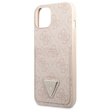 Заредете изображение във визуализатора на галерията – Original Case GUESS 4G Triangle Logo Cardslot GUHCP13MP4TPP for Iphone 13 Pink
