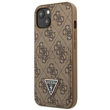 Заредете изображение във визуализатора на галерията – Original Case GUESS 4G Triangle Logo Cardslot GUHCP13MP4TPW for Iphone 13 Brown
