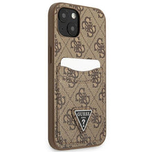 Заредете изображение във визуализатора на галерията – Original Case GUESS 4G Triangle Logo Cardslot GUHCP13MP4TPW for Iphone 13 Brown
