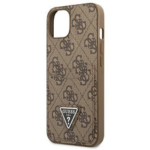 Заредете изображение във визуализатора на галерията – Original Case GUESS 4G Triangle Logo Cardslot GUHCP13MP4TPW for Iphone 13 Brown
