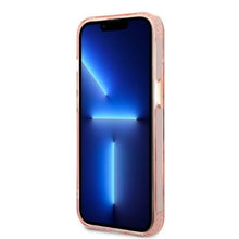 Заредете изображение във визуализатора на галерията – Original Case GUESS Gold OutlineTranslucent Magsafe GUHMP13MHTCMP for Iphone 13 pink
